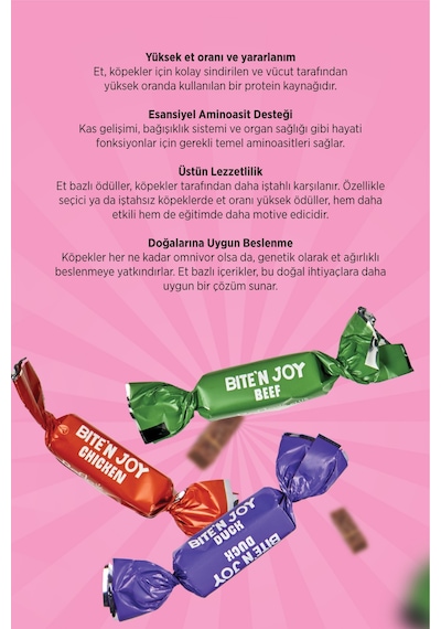 Plus Bite'n Joy - Dana Etli, Tavuklu Ve Ördek Etli Köpek Ödül Maması 250g