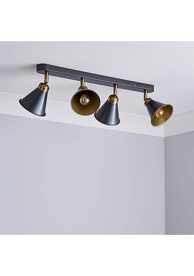 Rsylight Retro Metal Dekotatif Rustik Masa Üstü 4 Lü Sıralı Avize Beyaz