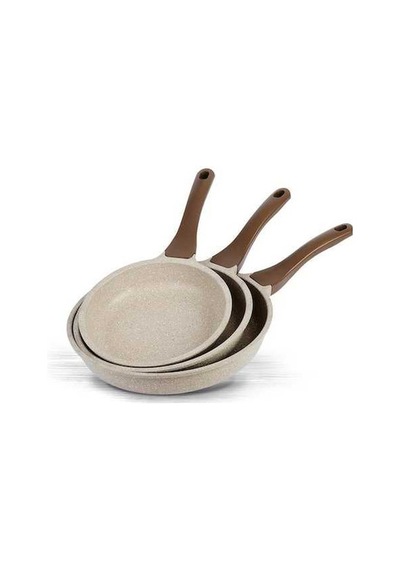 Wenlin Thermoad 3'lu Granit Döküm Tava Seti 20-24-28 Cm Vizon Vizon