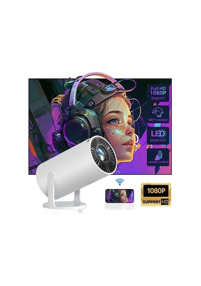 Android Projeksiyon Wifi Bluetooth Ekran Yansıtma Usb Hdmi Girişli 1080p Ev Sinema Projektörü