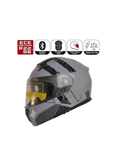 M966 V2 Wx10 Motosiklet Kaskı Güneş Vizörlü Çene Açılır Motorcu Kask Çok Renkli