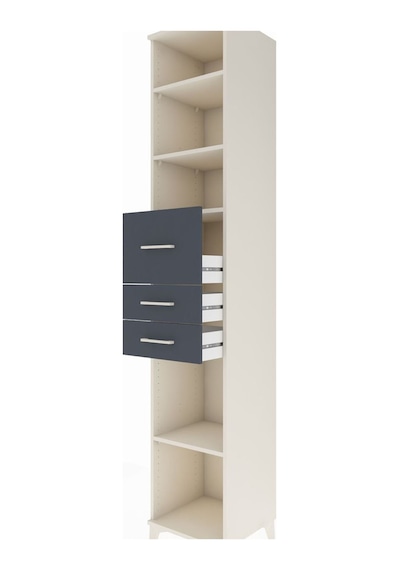 Hyperion Dolap 4 Raflı 3 Çekmeceli 44x44x243 Aytaşı-antrasit Aytaşı