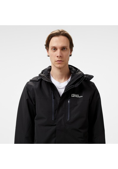 Jack Wolfskin Jasper 3in1 Erkek Siyah Outdoor Ceket Düz A61858