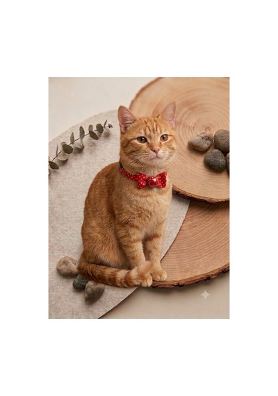 Papyonlu Kedi Boyun Tasması 3 Lü Set Ayarlanabilir Papyon Fiyonk Zilli Kırmızı