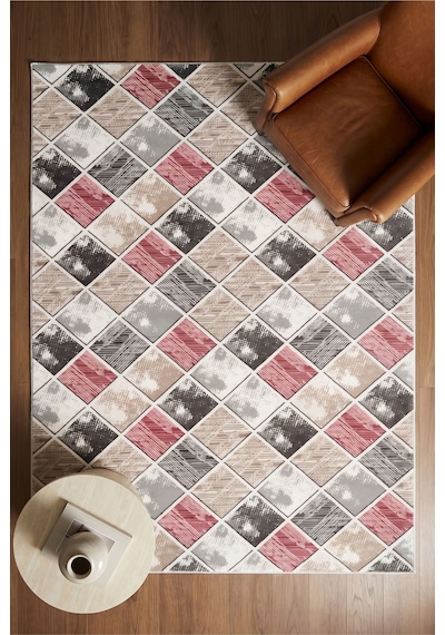 Villadia Home Textile Kaymaz Taban Modern Desen Yıkanabilir Leke Tutmaz Kolay Temizlenir Dört Mevsim Yolluk Koridor Salon Yatak Mutfak Odası Mürdüm