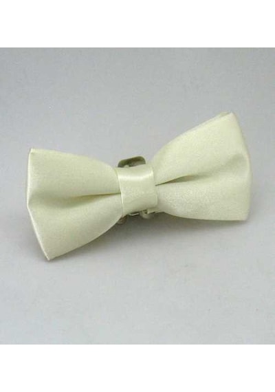 Krem Çocuk Boy Düz Renk Saten Papyon - Cp-06