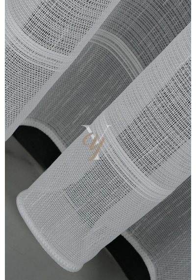 5505 Tül Perde V-01 Ekru Ekru