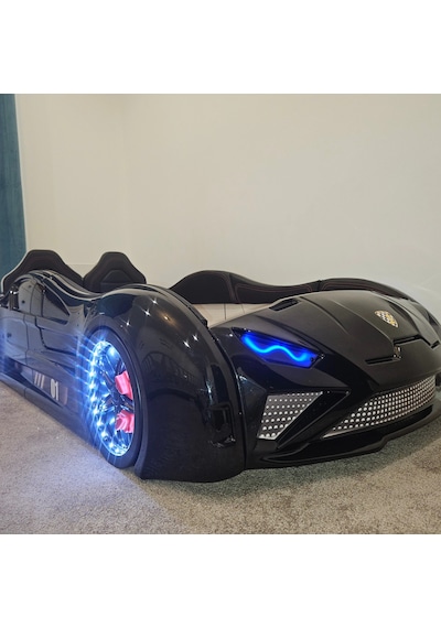Lambo - Kapıları Açılır Arabalı Yatak - Koltuklu, Siyah Tek Kişilik Lambo - Kapıları Açılır Arabalı Yatak - Koltuklu, Siyah Tek Kişilik
