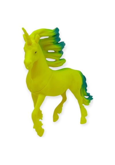 Çiftlik Hayvanları Serisi - Efsanevi Unicorn 12 Cm - Sarı - Yeşil Hayvan Figürü