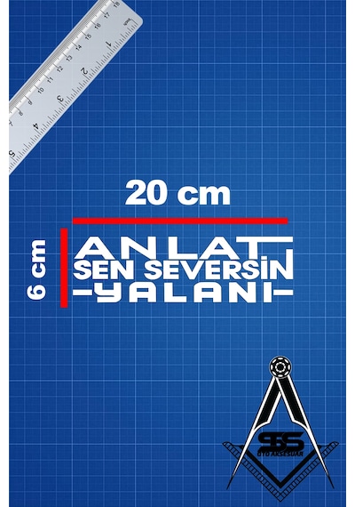 Anlat Anlat Sen Seversin Yalanı 20x6 Jdm Yazı Araba-motosiklet Cam Etiket Sticker Beyaz Renk Beyaz
