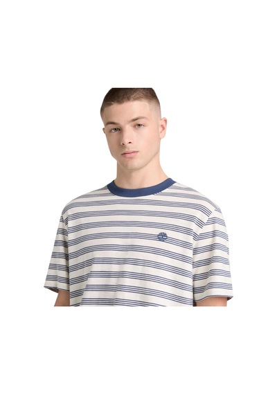 B0a5mrcadp1-r Timberland 4 Rows Striped Short Sleeve Tee Erkek T-shirt Krem B0a5mrcadp1-r