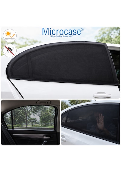 Microcase Pratik Geçmeli Oto Yan Cam Perdesi Araba Arka Güneşlik 2 Adet Al5624 1