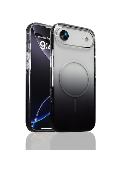Apple İle Uyumlu İphone 17 Air Kılıf M-safe Şarj Özellikli Septik Silikon Kapak Siyah