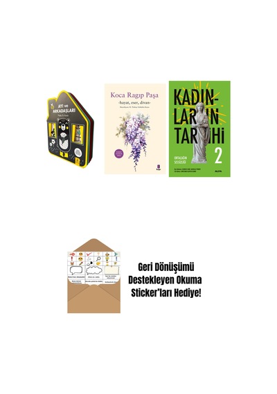 Ayı Ve Arkadaşları Keçe Kitap + Koca Râgıp Paşa + Kadınların Tarihi 2 Ciltli + Okuma Sticker'ları