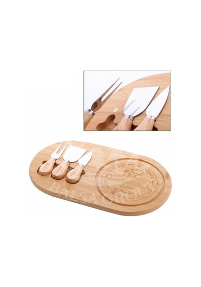 Bambu 4 Parça Peynir Sunum Tahtası Seti 33cm Bmb44 Çok Renkli