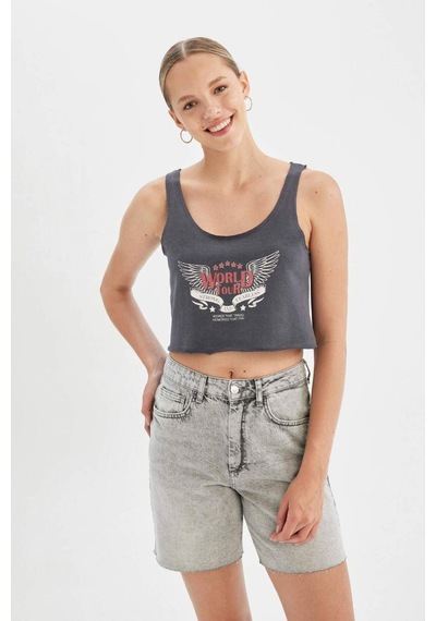 DeFacto Loose Fit Baskılı U Yaka Atlet D3595AX24HSAR191