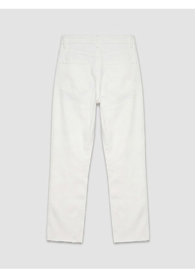 Lcw Modest Ekru Crop Flare Kadın Jean Pantolon