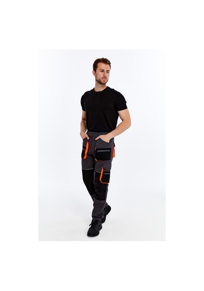 Uniprom İş Pantolonu Lizbon Plus Model Çok Cepli Harman Kumaş Füme Füme
