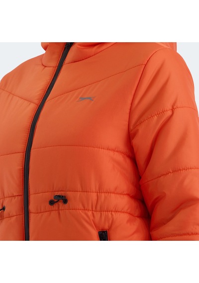 Slazenger CALLU Kadın Kapüşonlu Şişme Turuncu Mont & Kaban