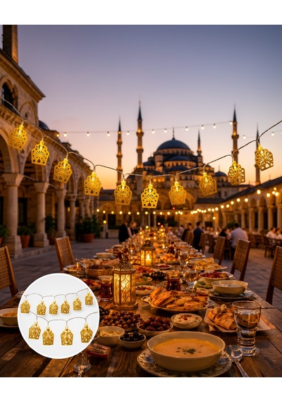Dekoratif Ramazan Led Işık Cami Tasarımı Pilli Diğer