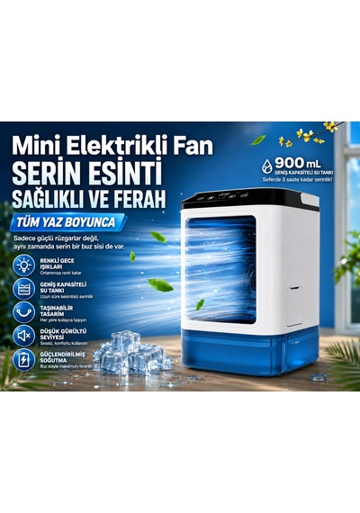Mini Klima Soğutucu Ultrasonik Soğutmalı Vantilatör Serinetici Sesiz Ve Taşınabilir 900ml Su Hazneli Hava Nemlendirici Mini Fan Buz Konulabilir Usb 7 Farklı Led Işıklı Aşağa Yukarı Oynar Izgara Ofis 100 x 100 x 3 mm Mini Klima Soğutucu Ultrasonik Soğutmalı Vantilatör Serinetici Sesiz Ve Taşınabilir 900ml Su Hazneli Hava Nemlendirici Mini Fan Buz Konulabilir Usb 7 Farklı Led Işıklı Aşağa Yukarı Oynar Izgara Ofis 100 x 100 x 3 mm