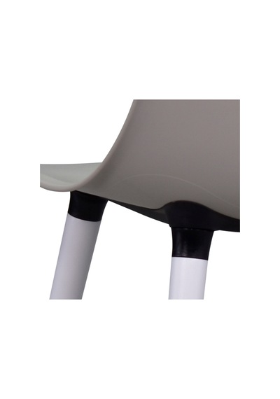 Vilinze Eames Beyaz Ahşap Ayak Plastik Gri Sandalye Eames-beyaz Gri - Beyaz
