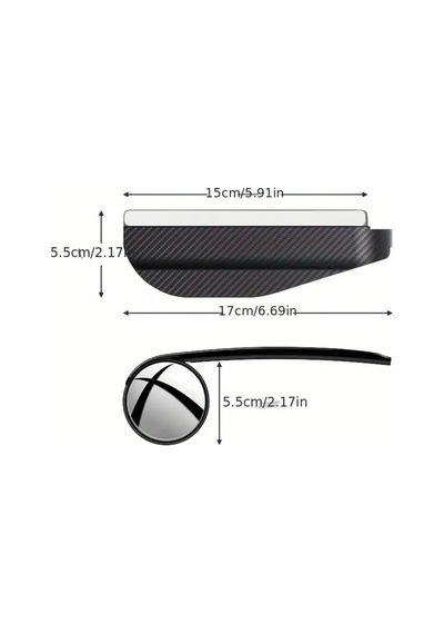 2 Adet Kendinden Aynalı Karbon Fiber Görünümlü Araba Yan Ayna Yağmur Koruyucuları Yağmur &am