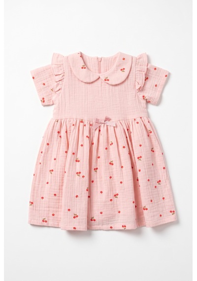 Tiffany Baby & Kids Müslin Cherry Vibe Elbise ekru