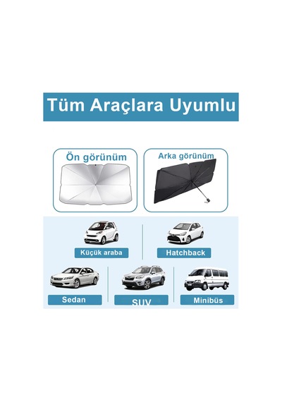 Araba Güneşliği Renault Honda Ford Fiat Uyumlu Araç İçi Otomatik Gölgelik Güneş Koruyucu Perde - 873279570
