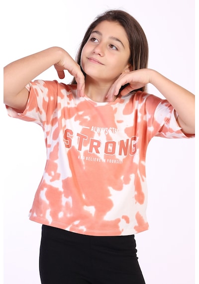 Toontoy Kids Toontoy Kız Çocuk Strong Baskılı Batikli Tişört Kahverengi