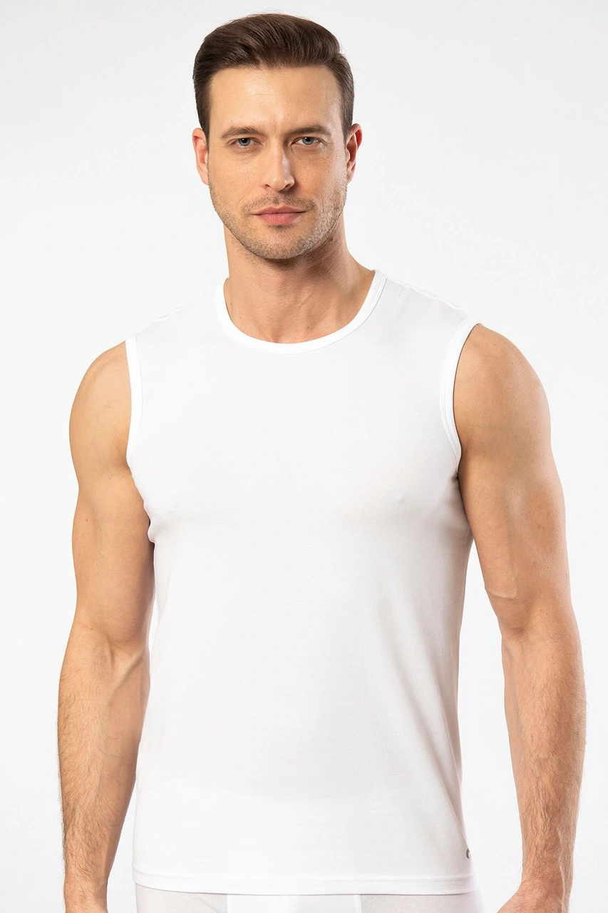 Cacharel Erkek Bisiklet Yaka Spor Atlet 1303/beyaz