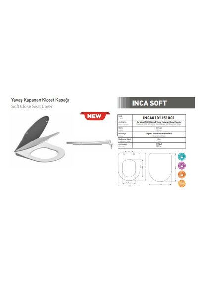 Durplast Gala Form Klozet Kapağı Beyaz