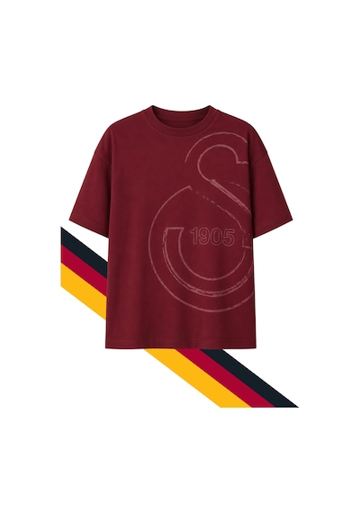 Galatasaray Çocuk Logo Baskılı Bordo Tişört Ve Gri Eşofman Altı, Eşofman Takımı