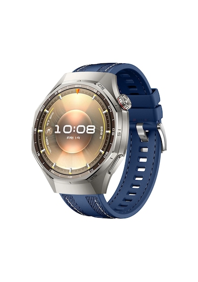 Sneezy Huawei Watch Gt6 Pro 46mm İle Uyumlu Metal Tokalı Dikiş Detaylı Şık Dokuma Silikon Kordon
