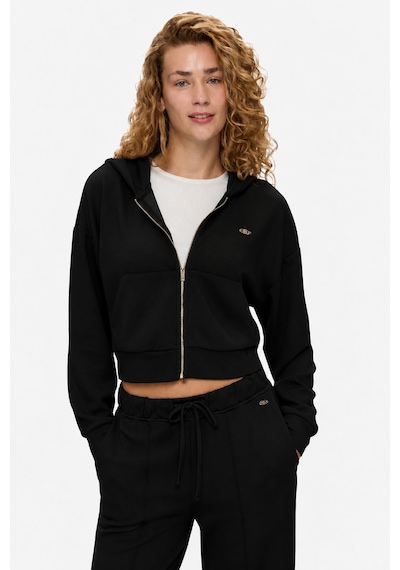 UCLA Reem Siyah Full Zip Yumuşak Dokulu Modal Kumaş Loose Fit Kadın Sweatshirt