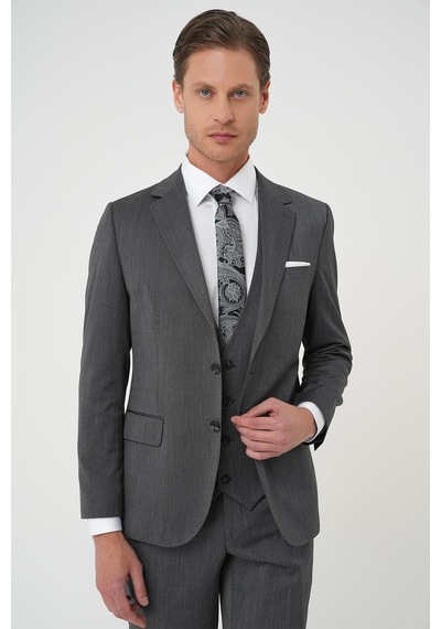 Efor Slim Fit Esnek Yelekli Klasik Füme Takım Elbise Tk 897 Füme Efor Slim Fit Esnek Yelekli Klasik Füme Takım Elbise Tk 897 Füme