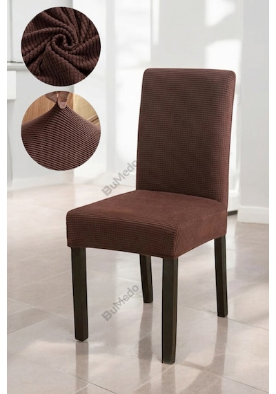 Bambu Nano Kumaş Likralı Yıkanabilir Sandalye Kılıfı Lastikli Tekli Sandalye Örtüsü