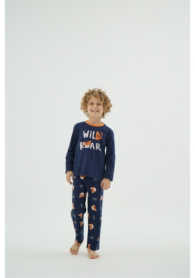 Zeyzey 8955 Erkek Ç. Baskılı Pijama Takım Lacıvert/3-4yas Lacivert
