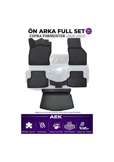 Cupra Formentor 2023+ 5d Karbon Paspas Takımı +3d Pvc Alt Bagaj H