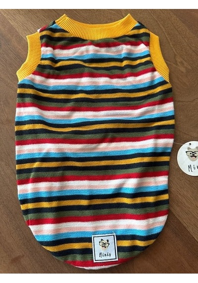 Miniş Striped İnce Triko Küçük Irk Köpek Kazağı-21585