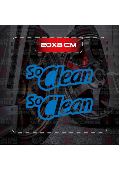 So Clean Jdm Sticker Araba Laptop Motosiklet Sticker Yapışkanlı Folyo Mavi