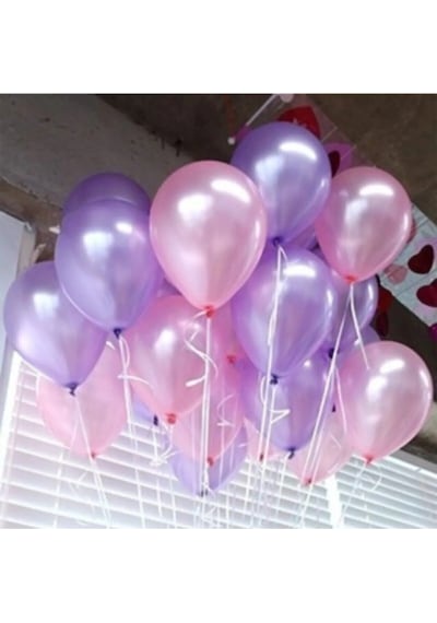 70 Adet Metalik Mor-pembe Balon Parlak Helyum Uyumlu