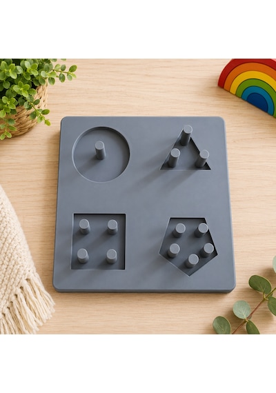 3d Baskı Montessori Şekil Eşleştirme Oyunu - Eğitici İnce Motor Beceri Seti