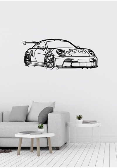 Porshe Gt Desenli Dekoratif Metal Duvar Süsü