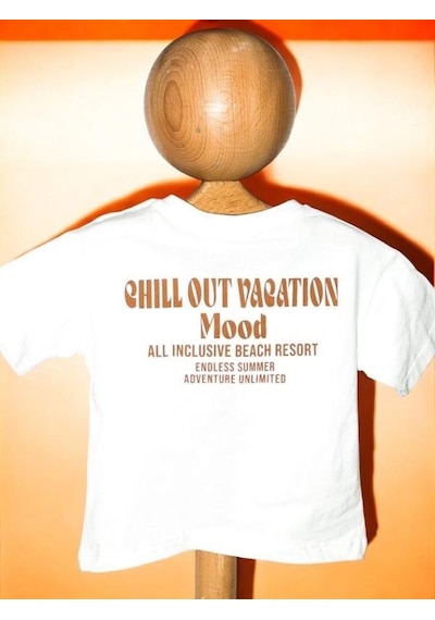 Çikoby Erkek Bebek Chill Out Yazılı Pamuklu T-shirt-15714 Beyaz