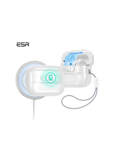 Apple AirPods Uyumlu Pro 3 2025 Pulse Flicklock Manyetik Kılıf Beyaz