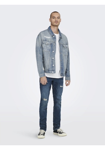 Only & Sons Erkek Kot Ceket 22023244 Mavi