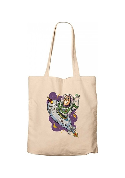 Lightyear Cartoon Krem Kanvas Bez Çanta Krem