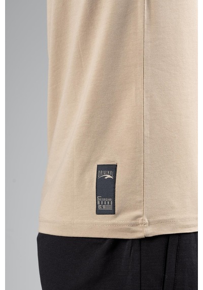 Maraton Regular Erkek Bisiklet Yaka Açık Vizon T-shirt Vizon