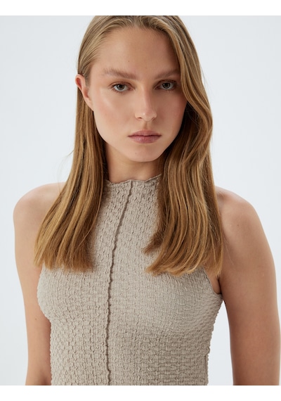 Koton Crop Atlet Halter Yaka Bürümcük Kumaş Bej 4sak10076ek Ekru Koton Crop Atlet Halter Yaka Bürümcük Kumaş Bej 4sak10076ek Ekru